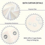 Tree of Life Shower Curtain Set 4 Piece – Includes Shower Curtain with 12 Hooks, Non-Slip Bath Mat, U-Shape Toilet Mat & Lid Cover – Boho Bathroom Decor
