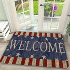 Patriotic Welcome Door Mat – Machine Washable Polyester, National Pride Design, Indoor Runner for Entryway, Bedroom, Kitchen & Bathroom | 18×47 in | Nuvia Haven