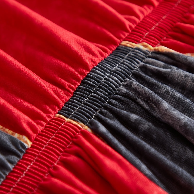 Sofa Cover Slipcover with Printed Skirt – Elastic Pet Anti-Dirt Protection for Living Room, 2/3/4-Seater & Single, All-Purpose Couch Cushion Cover Home Decor
