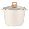 Hoarbar 10.5QT Non-Stick Soup Pot – Large Family Stock Pot, Even Heating, Electric Ceramic Gas Stove Compatible, White