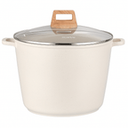 Hoarbar 10.5QT Non-Stick Soup Pot – Large Family Stock Pot, Even Heating, Electric Ceramic Gas Stove Compatible, White