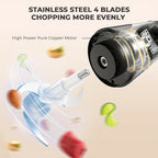 Mini Electric Food Processor & Meat Grinder 450W with 2 Bowls, 4 Bi-Level Stainless Blades & 2 Speeds, Electric Food Chopper for Baby Food, Meat, Onion & Vegetables, Great Christmas Gift