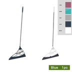 45-Inch Extra-Long Broom with Rubber Sweep & Unflagged Bristles – Stainless Steel Handle Floor Broom for Pet Hair & Debris, Hard Floors, Home & Office Sweeping