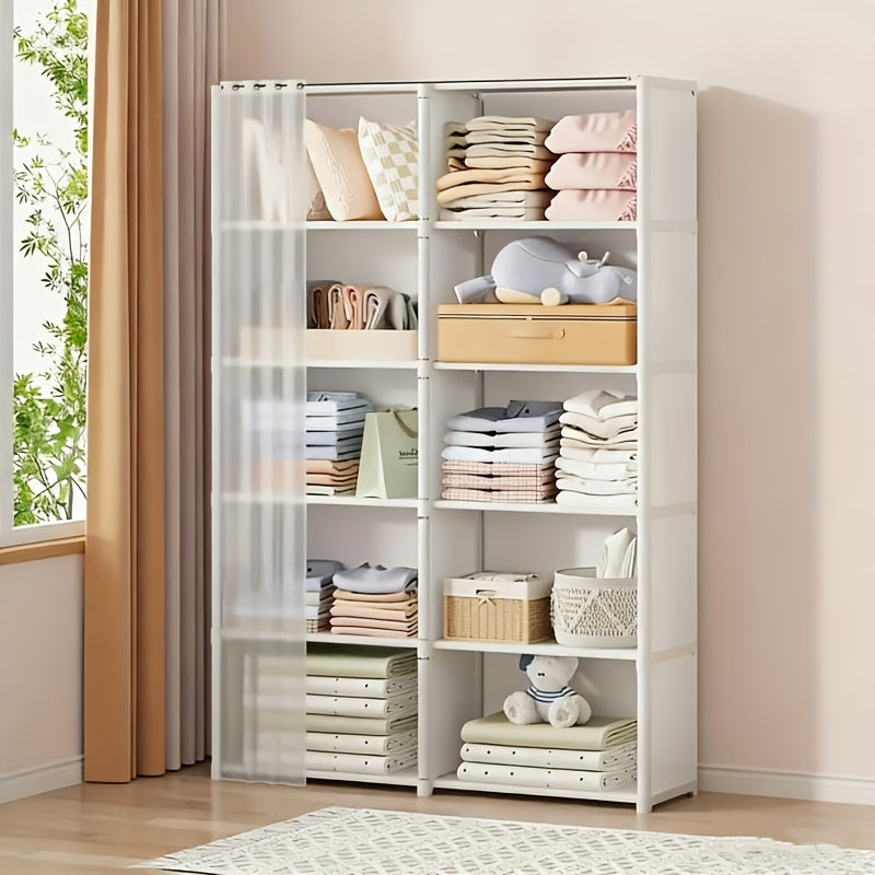 Multi-Purpose Storage Rack Single Double Row Dustproof Bookcase – Easy Install 15.75/31.5 Inch Clothing Storage Cabinet for Office, Classroom, Living Room, Bedroom & Dorm