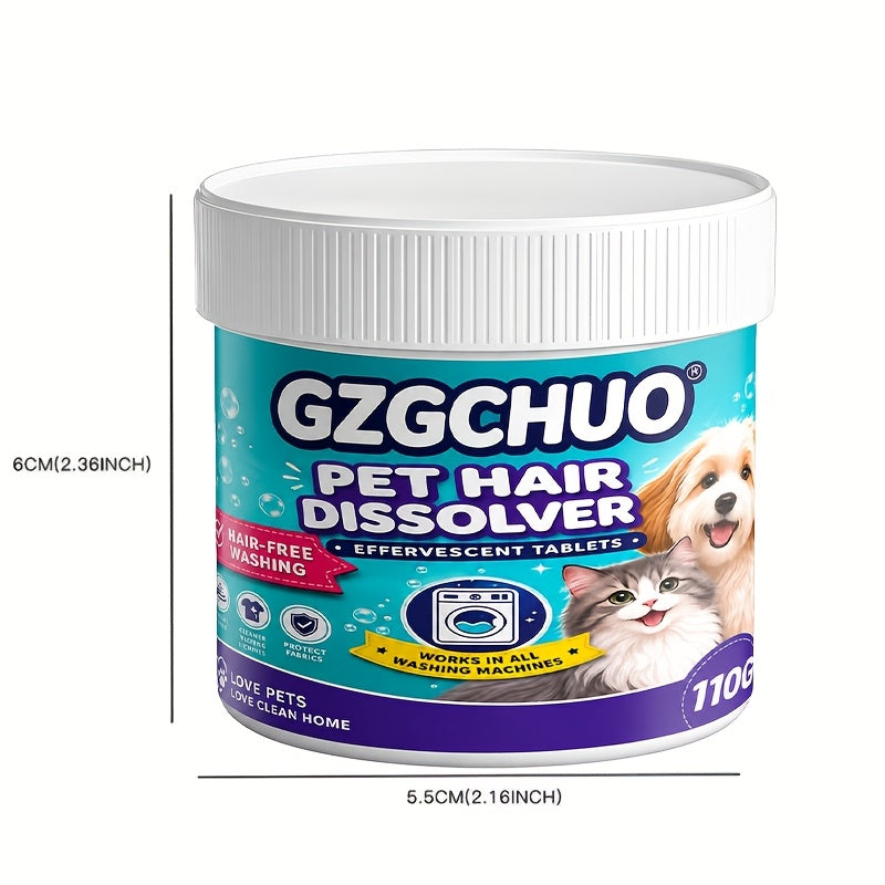 Pet Hair Dissolving Laundry Tablets – Effervescent Cleaner Removes Sticky Pet Hair from Clothes in Washing Machine – No-Soak Odor Eliminator Multi-Purpose Garment Care for Daily Laundry