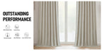 Faux Linen Blackout Curtains 2 Panels for Bedroom & Living Room – 100% Blackout, Back Tab & Rod Pocket, Thermal Insulated Farmhouse Drapes