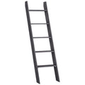 Blanket Ladder 5 Tier Farmhouse Decorative, Wood Ladder Rack for Blankets Towels & Quilts, 2-in-1 Ladder Shelf for Living Room Bedroom Bathroom Storage & Decor, Maroon Brown, Holds 17.6 lbs