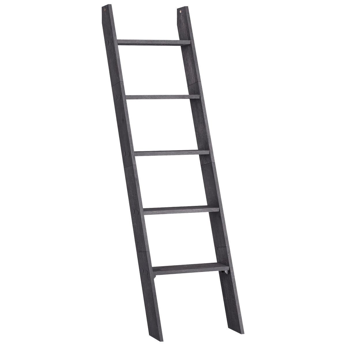 Blanket Ladder 5 Tier Farmhouse Decorative, Wood Ladder Rack for Blankets Towels & Quilts, 2-in-1 Ladder Shelf for Living Room Bedroom Bathroom Storage & Decor, Maroon Brown, Holds 17.6 lbs
