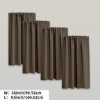 Blackout Curtains Rod Pocket 4 Panels - Thermal Insulated Room Darkening Noise Reducing Matte Drapes for Bedroom Living Room Office, 9 Colors 11 Sizes