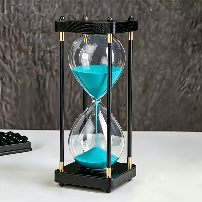 Decorative Hourglass Timer 60 Minute with Wooden Frame - Large Sand Timer for Kitchen Cooking, Home Office Bedroom Decor, Unique Gift for Birthday, Valentine's Day & Holidays