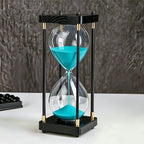 Decorative Hourglass Timer 60 Minute with Wooden Frame - Large Sand Timer for Kitchen Cooking, Home Office Bedroom Decor, Unique Gift for Birthday, Valentine's Day & Holidays