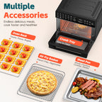 32-Quart 20-in-1 Air Fryer Oven & Toaster Oven Combo, 1800W, 360° Hot Air Circulation, 12 Cooking Modes, Clear Door, 13" Pizza Pan & 7 Accessories — Fits 13-lb Turkey, 86–450°F, Black