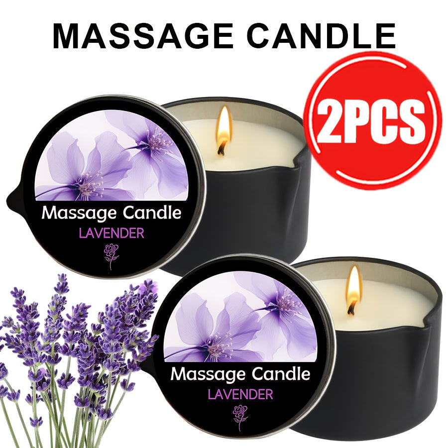 2-in-1 Soy Wax Massage Oil Candle Essential Oil Scented Warm Moisturizing Body Lotion Luxury Spa Candle Gift Set for Women Nail Salon Pedicure Wedding Christmas Valentine 1pc 2pc 6pc 17 Scents