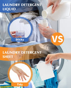 Laundry Detergent Sheets 480 Loads – Eco Washing Strips No Plastic Jug, HE Compatible, Santal Scent & Fragrance-Free, Concentrated Liquidless Laundry Soap for Home, Travel & Dorm