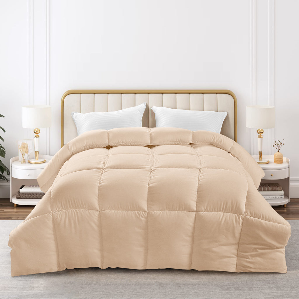 All Season Comforter with Corner Tabs & Box Stitching – Soft Fluffy Lightweight Hotel-Quality Duvet Insert for Twin Queen King, Breathable Year-Round Bedding