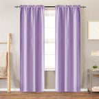 Room Darkening Curtains 2 Panels Triple Weave for Bedroom & Living Room – Thermal Insulated, Noise Reducing, Rod Pocket Solid Color Drapes