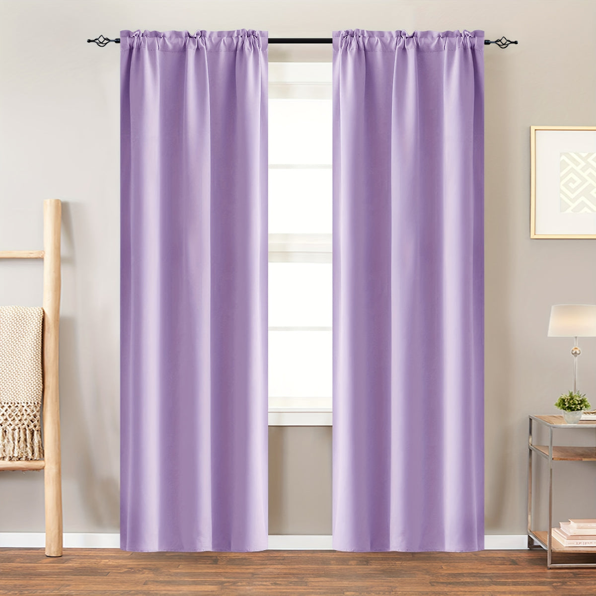 Room Darkening Curtains 2 Panels Triple Weave for Bedroom & Living Room – Thermal Insulated, Noise Reducing, Rod Pocket Solid Color Drapes