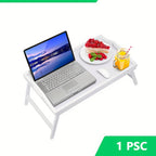 Bamboo Breakfast Tray with Folding Legs 19.5x12 Inch Lap Food Tray with Handle for Bed Sofa Eating Working Drawing Natural Black White Pack of 1 or 2