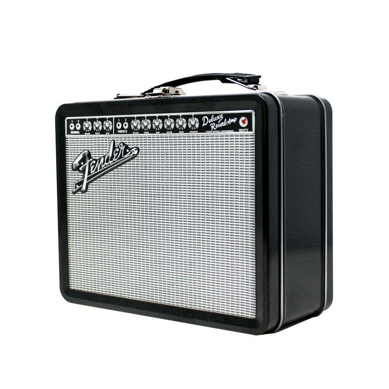 Fender Amp Tin Lunch Box Collectible Storage with Raised Embossed Art - Music Fan Gift Box for Accessories, Toys & Collectibles