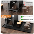 Silicone Coffee Mat with Raised Edges 2-in-1 Coffee Bar Mat and Dish Drying Mat - Countertop Protector for Coffee Machine, Espresso Maker & Kitchen Counter, 23.6 x 15.7 Inch