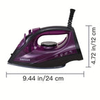 Handheld Clothes Steamer Non-Stick Soleplate – High-Pressure Anti-Calc, Adjustable Temp for Dry & Wet Clothes, Fast Heating Compact Steamer for Travel, Home & Office | Deep Purple