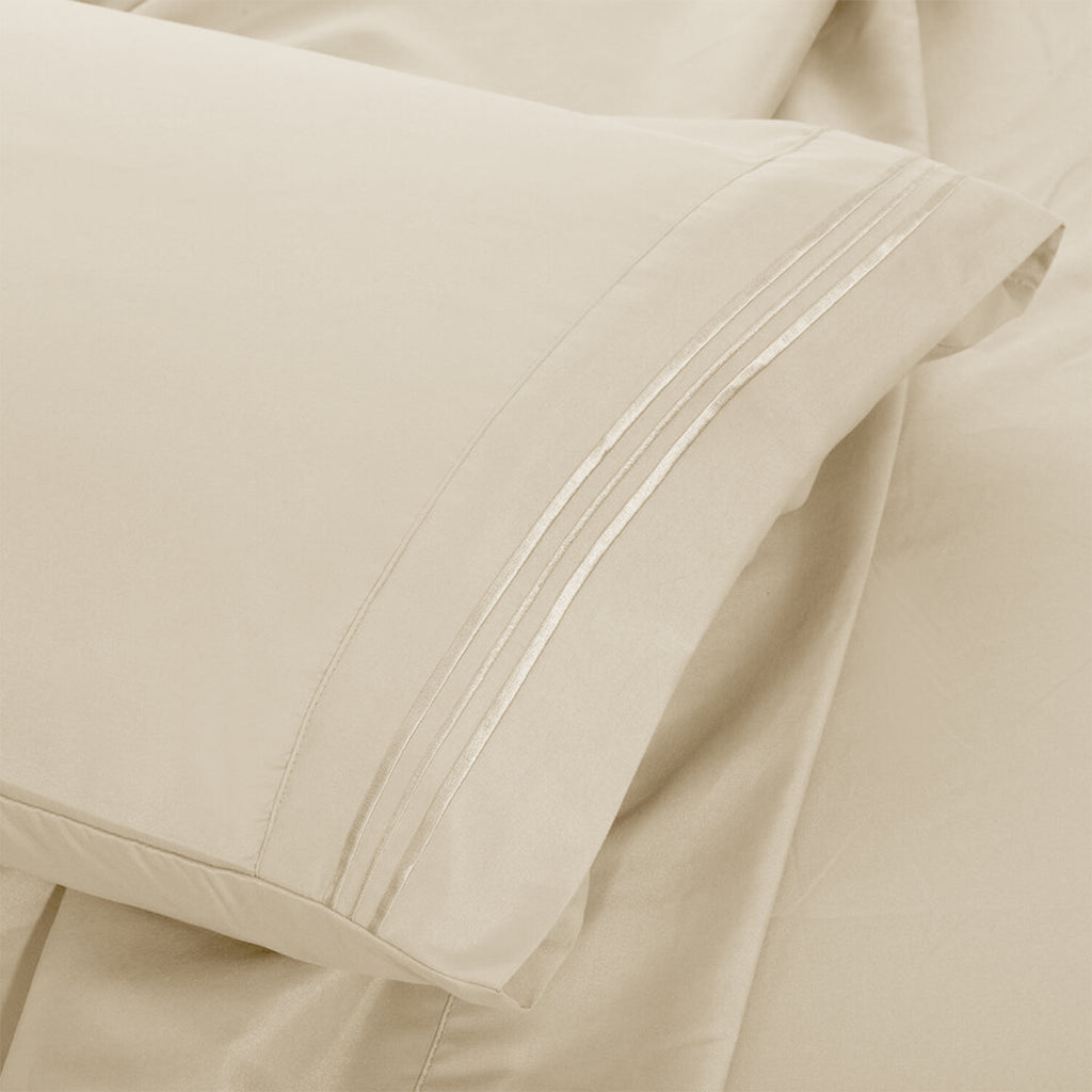 Brushed Microfiber Bed Sheet Set 6 Piece with Embroidered Pillowcases - Hotel Luxury Deep Pocket 16 Inch, Soft Breathable All Season, 24 Colors, Twin Twin XL Full Queen King Cal King
