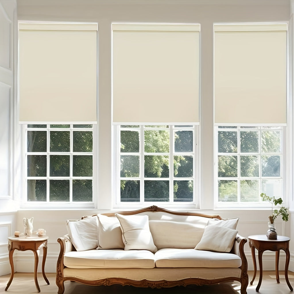 Blackout Roller Shades for Windows, Cordless Room Darkening Window Blinds, Thermal Insulated UV Protection, Easy Install for Bedroom Living Room Office
