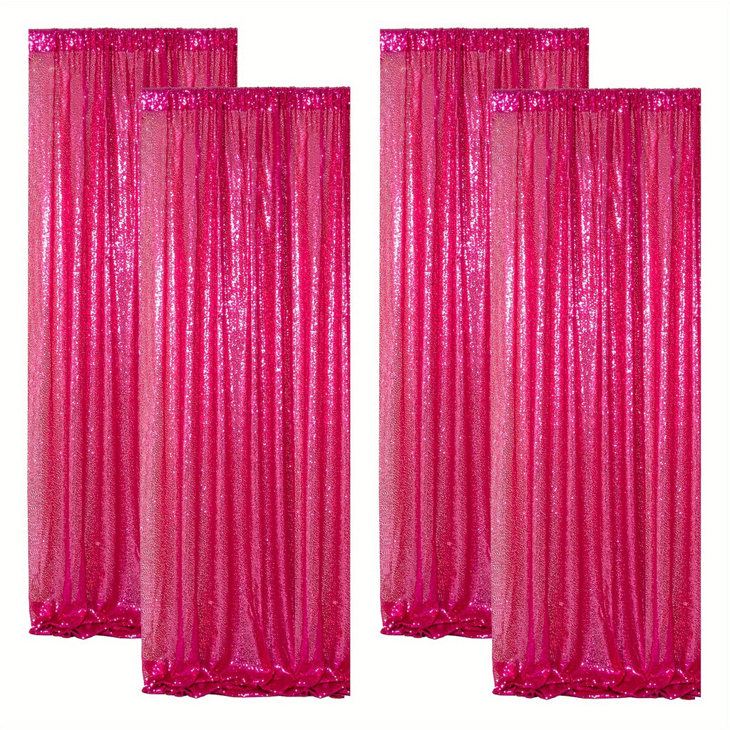 Sequin Backdrop Curtains – Glitter Party & Wedding Background Panels, 2ft×8ft per Panel, 4/6/8 Panel Sets, 29 Colors for Birthday, Stage, Bridal & Event Decor