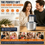 Food Processor 5L 500W Electric Meat Grinder & Vegetable Chopper - 6 Blades, 5 Speed Settings, Stainless Steel Bowl, 3 Attachments for Mincing Meat, Garlic, Baby Food Prep - Home Kitchen MG-1001
