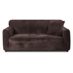 Velvet Stretch Sofa Cover Slipcover – Thick High-Elasticity Plush Couch Cover for L-Shape 1 2 3 4 Seater, Polyester Spandex Furniture Protector with Pillowcase for Living Room