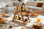 3 Tier Wood Dessert Stand Foldable Natural A-Frame Tray for Wedding Party Home Hotel Restaurant Event Cupcake Cake Display Sturdy Serving Stand