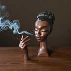 Black Resin Incense Burner Handcrafted Meditation Statue Art Deco Incense Holder Quiet Airflow Flameless Aromatherapy for Home Decor Yoga Room Relaxation Space Stress Relief Sleep Aid Holiday Gift