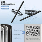 4-Tier Corner Shower Storage Rack No-Drill Telescopic Floor Standing Organizer – Rust-Resistant Stainless Steel, Adjustable 47–121 Inch, Bathtub Shampoo Shelf in Black