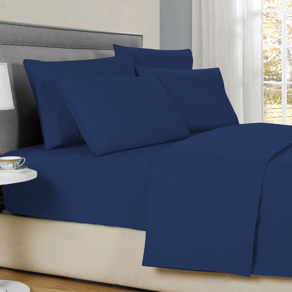 Bamboo Blend Cooling Sheet Set 6-Piece 2000 Thread Count Satin | Deep Pocket 16" Hypoallergenic Breathable Bed Sheets, Twin Full Queen King Cal King, 20 Colors