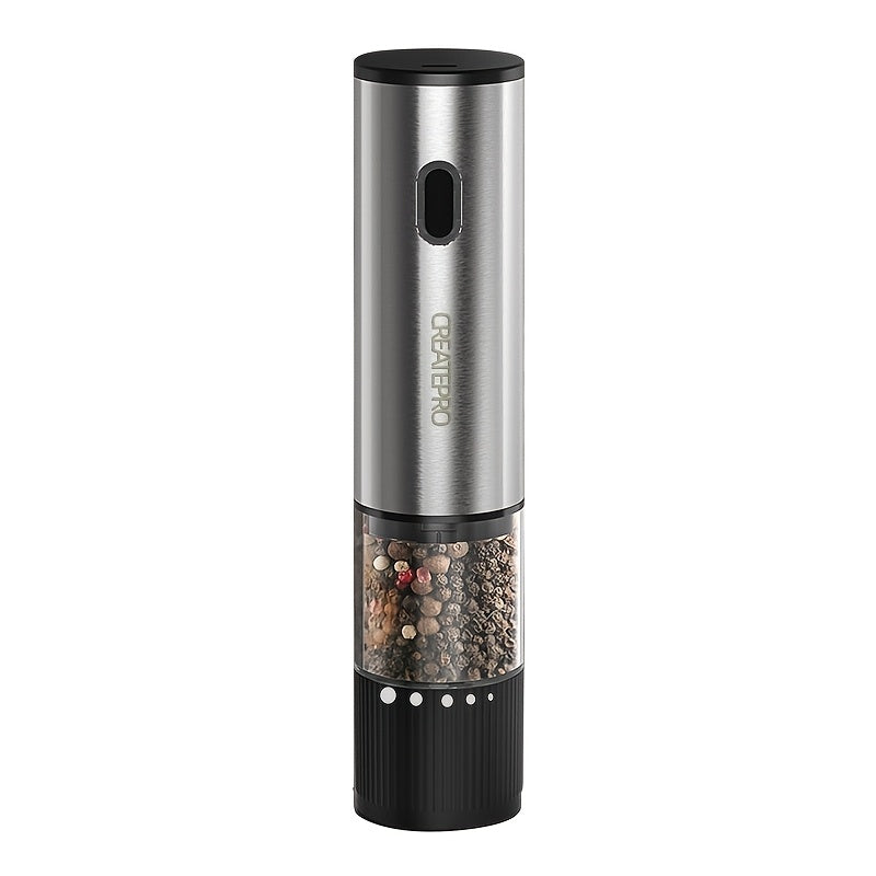 Electric Salt and Pepper Grinder Rechargeable USB – Adjustable Coarseness Automatic Pepper Mill, Stainless Steel with Lithium Battery for Home Kitchen, BBQ & Dining Table, 1pc or 2pcs Set