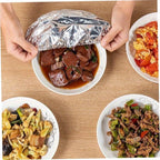 Aluminum Foil Bowl Covers 120pc Heavy Duty Heat Resistant Microwave Safe Protective Covers for Tableware Home Catering Office Dining