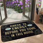 Check Ya Energy Doormat Quick Dry Anti-Slip Funny Welcome Mat for Entryway Indoor Bedroom Rug 2 Sizes