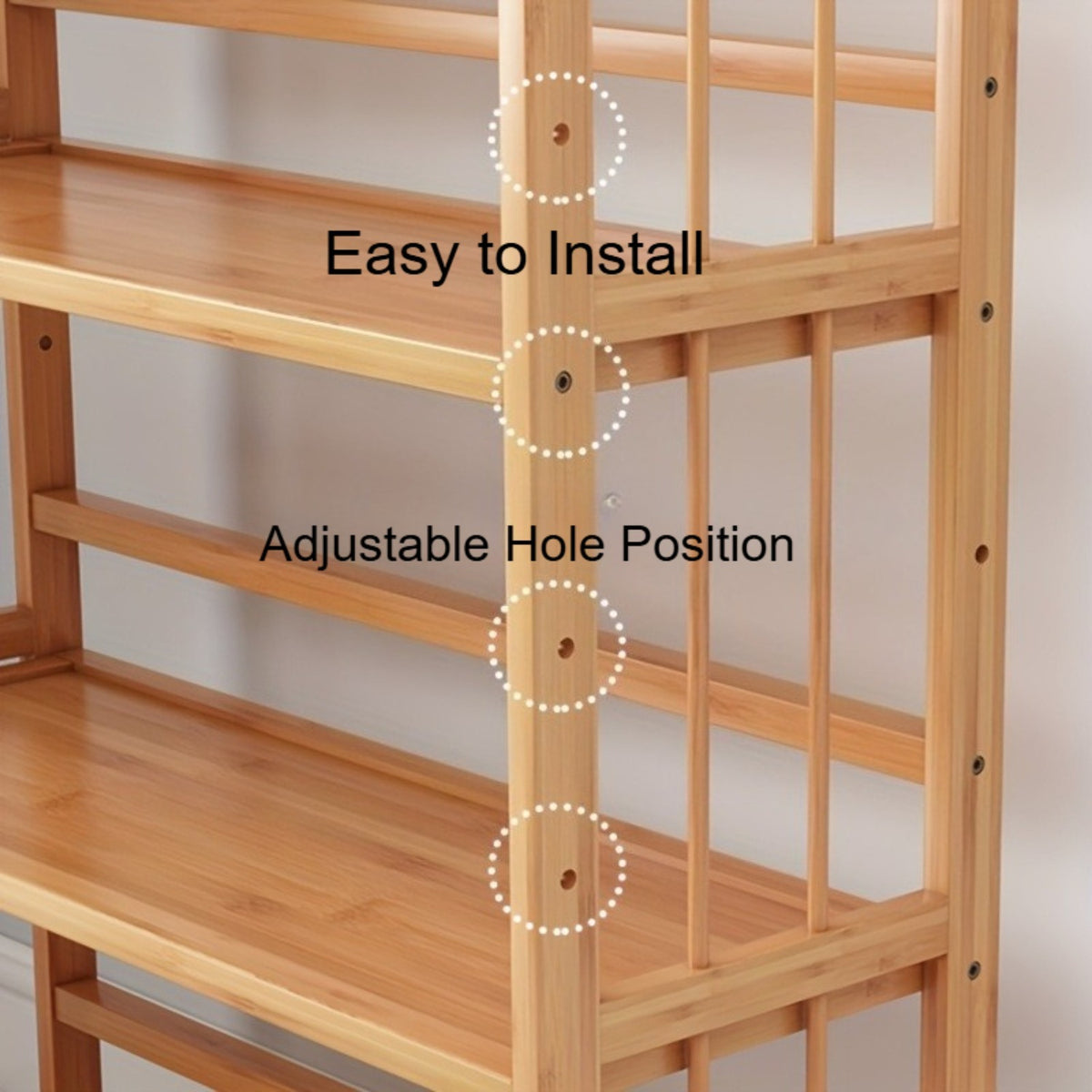 5-Tier Multifunctional Bamboo Bookshelf & Display Rack – Space-Saving Standing Storage Shelf for Home Office Living Room Nordic Minimalist Style Easy Assembly