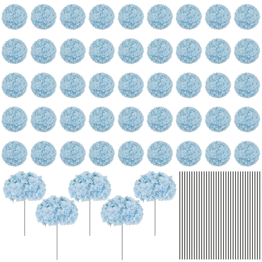 Bulk Artificial Hydrangea Flower Heads 72pcs with Stems - Faux Hydrangea Flowers for Home, Wedding & Party Decorations, Floral Arrangements & Centerpieces