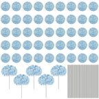 Bulk Artificial Hydrangea Flower Heads 72pcs with Stems - Faux Hydrangea Flowers for Home, Wedding & Party Decorations, Floral Arrangements & Centerpieces