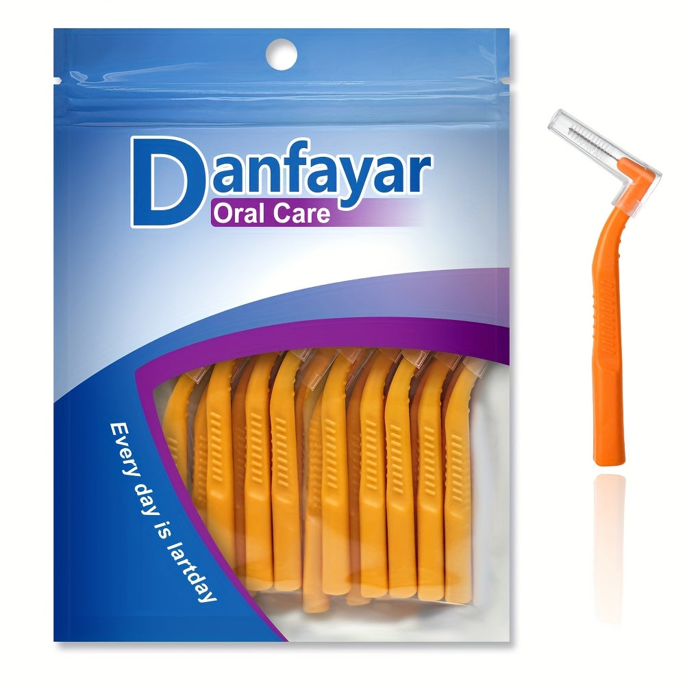 Interdental Brushes 36 Pack L-Shaped - Soft Nylon Bristle Floss Picks for Braces Teeth Cleaning Sensitive Gums Adults Multiple Sizes