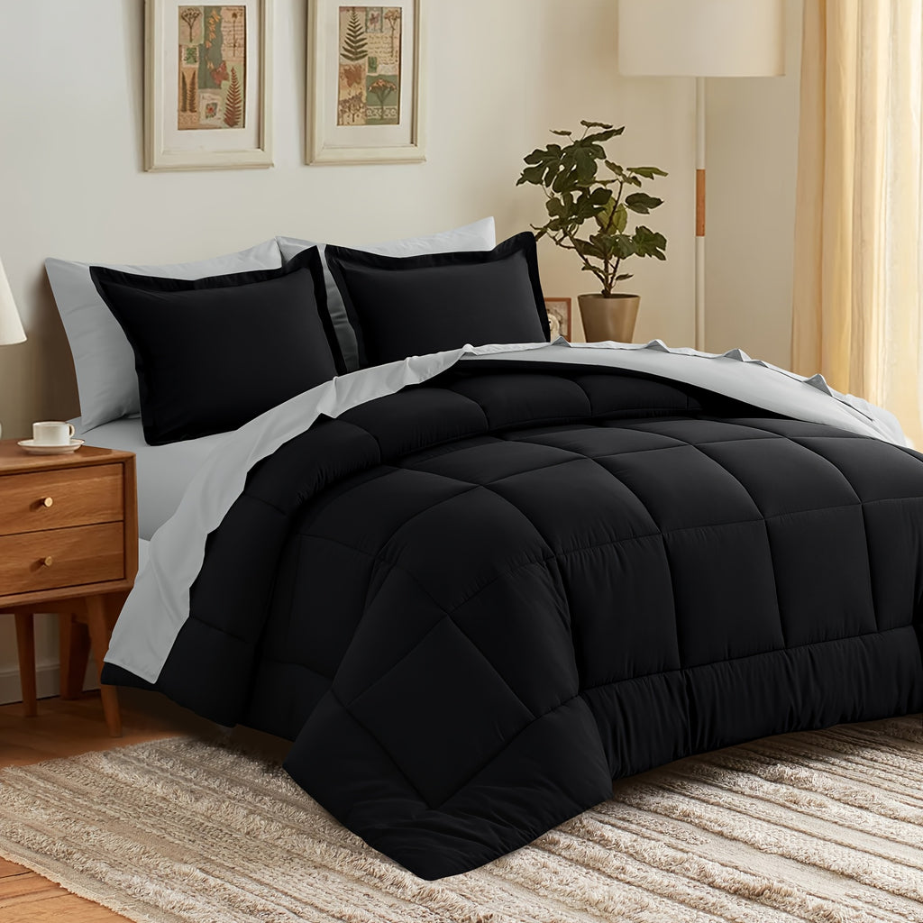 Bed in a Bag Queen 7 Piece Fluffy Comforter Set – Ultra-Soft Microfiber Bedding with Comforter, Fitted Sheet, Flat Sheet & 4 Pillowcases, Hypoallergenic Breathable All Season Bedding Gift for Her