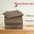 Luxury Striped Bed Sheet Set 3 or 4 Pcs – Hotel-Quality Deep Pocket 16", Extra Soft Breathable Cooling Sheets, Wrinkle & Fade Resistant, Twin Twin XL Full Queen King Cal King, 11 Colors