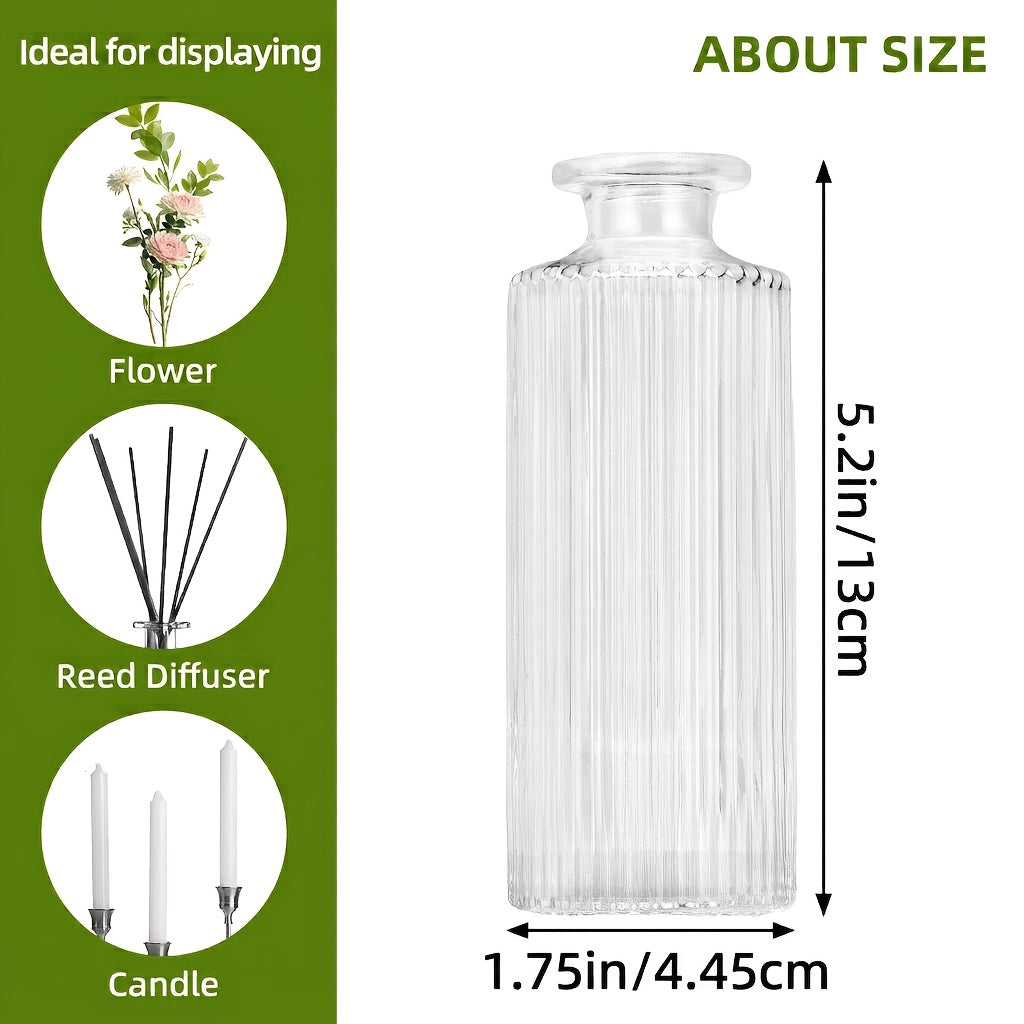 Striped Bud Vases Set of 12 24 36 Modern Mini Clear Flower Vases for Wedding Centerpieces Birthday Anniversary Party Table Decor – Mother's Day Vase Set
