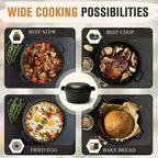 Cast Iron Dutch Oven Set 2-in-1 5.1QT Dutch Oven and 1.9QT Skillet Lid with Accessories Induction Oven Campfire Safe Holiday Cooking Kit for Soups Stews Baking Frying Camping BBQ