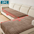Quilted Short Plush Sofa Protector Set of 2 Ultra Soft Thick Non-Slip Sofa Mat – Pet Friendly, Machine Washable, Fits 3-Seater Sofa, Chaise & Bed Chair, Contemporary Home Decor