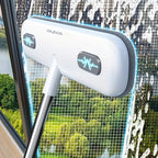Window Cleaning Brush with Extendable Handle Screen Cleaner Reusable Pet Hair Remover Household Door Window Scrubber for Bathroom Kitchen Bedroom Living Room Portable Multi-Use Home Cleaning Tool