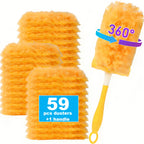 Duster Refills 120/59-Count Compatible with Swiffer Duster 360° Electrostatic Disposable Replacement Heads for Ceiling Fans Blinds Furniture Multi-Surface Unscented Home Cleaning