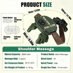 USB Cordless Neck & Shoulder Massager with 6D Hand Simulation – Electric Deep Kneading Shiatsu Massager for Neck Shoulder Back Pain Relief, USB-Powered with Charging Cord