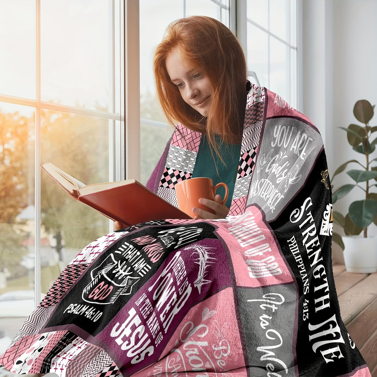 Christian Gift Blanket for Religious Enthusiasts – Soft Plush Fleece Throw, Faith Bible Verse Sofa TV Blanket